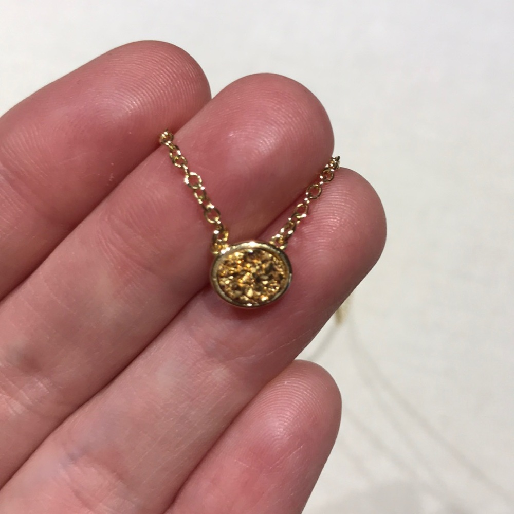 Sonya Renee Gold Drusy Pendant Necklace